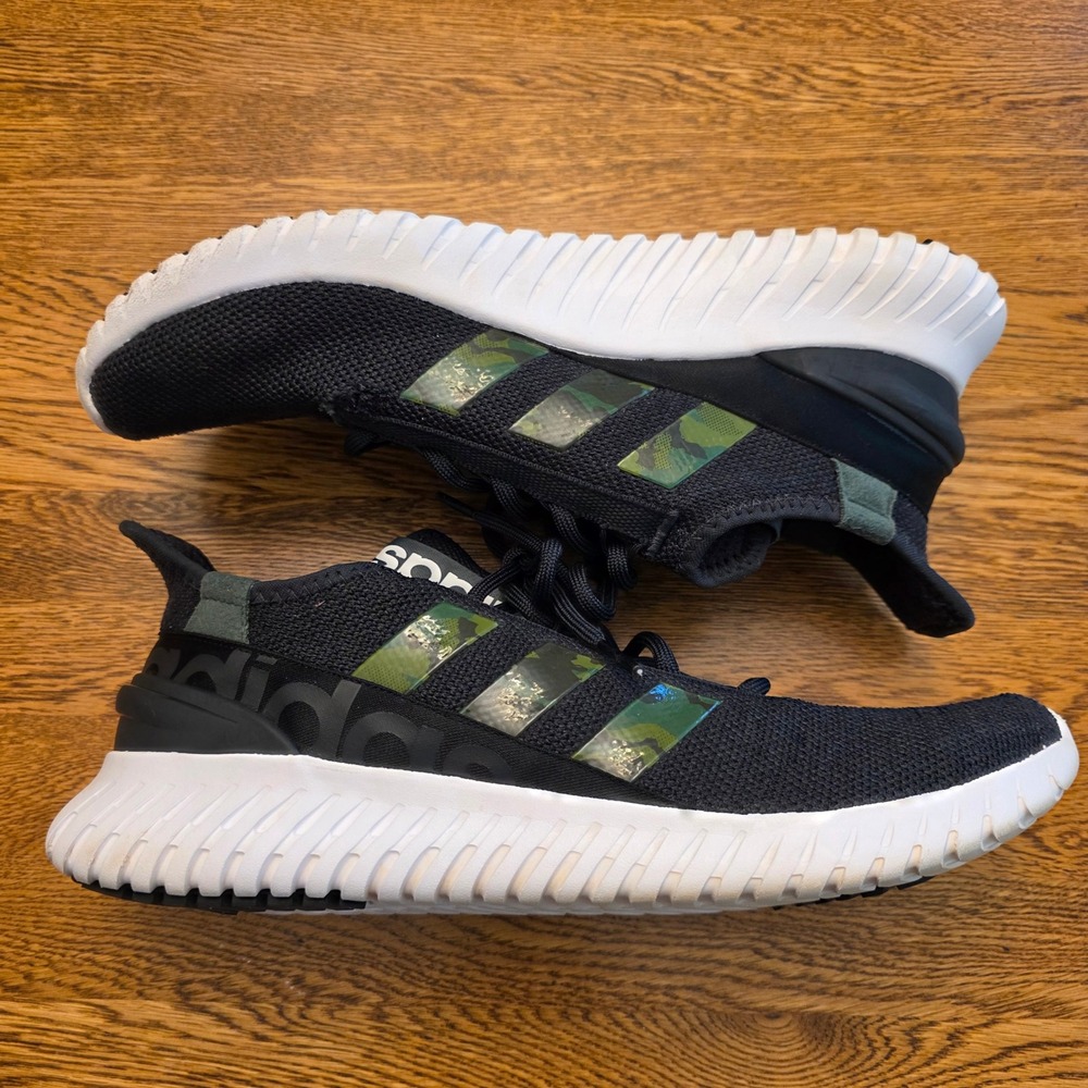 Adidas Kaptir 2.0 Mens Running Shoes Black Camo GX4244 Size 13 Cloudfoam Sneaker